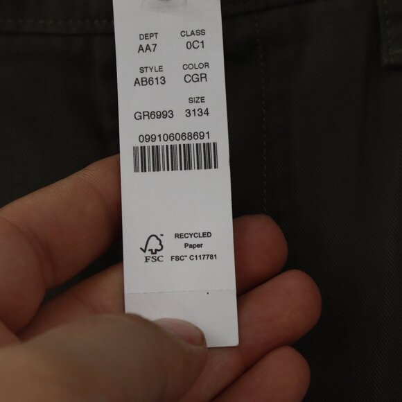 NEW J CREW Pants Mens 31 Chino Stretch 250 Skinny Flat Front Mid Rise green - Picture 3 of 16